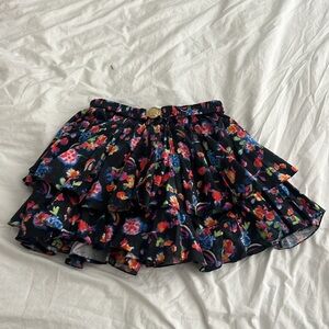 Caroline Constas Reign printed self belted pleated skirt